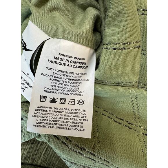 Nike Yoga Womens Green Reversible Wrap Jacket Check Kimono Cardigan L NWOT - Picture 10 of 10